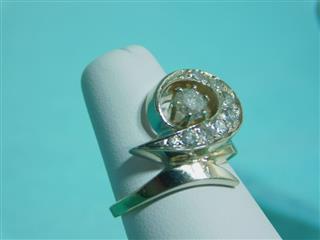 FEY 1 CTW Diamond Fashion Ring 8 Diamonds .44C 14K 2 Tone Gold 4.6g